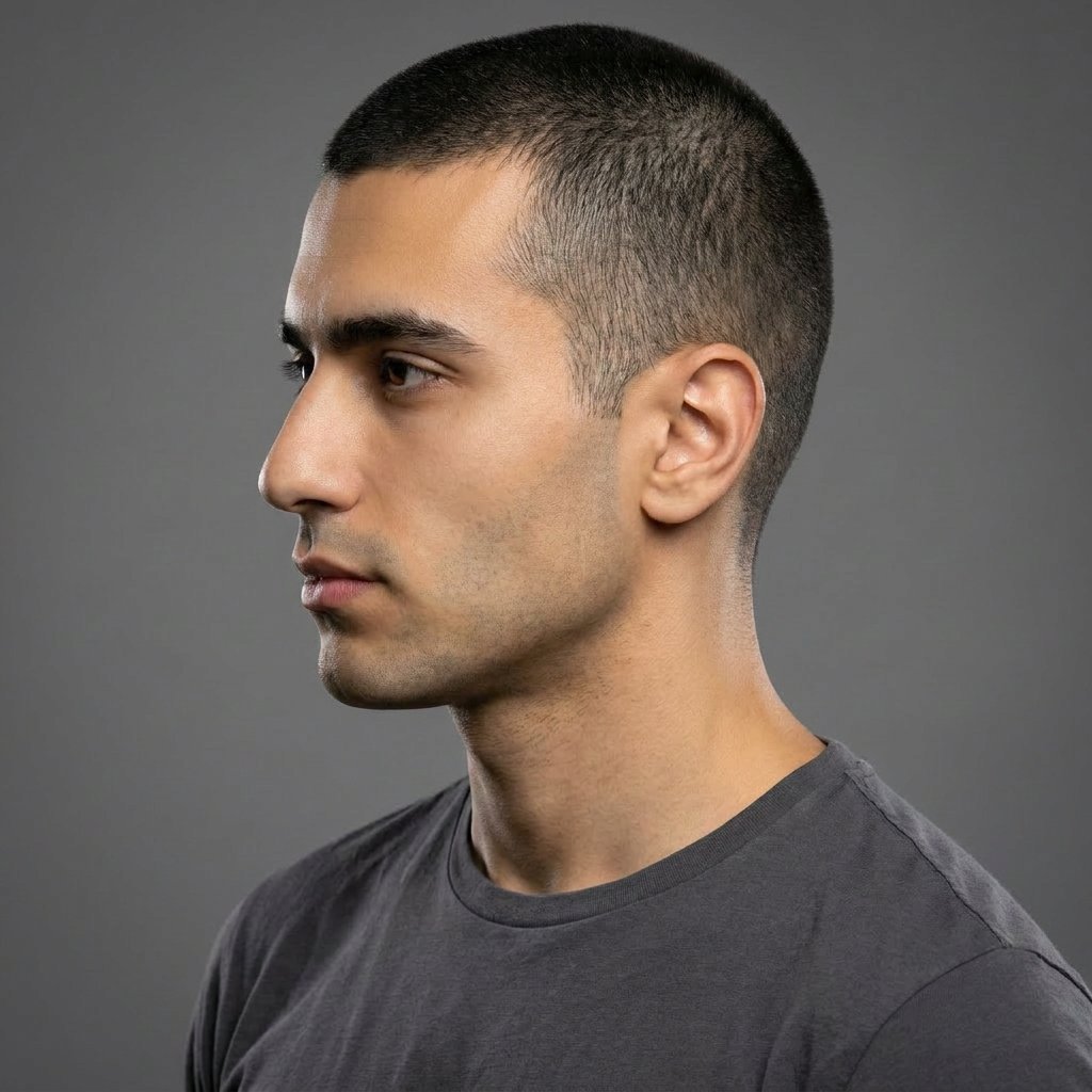Buzz Cut saç modeli, temsili sağ görünüm