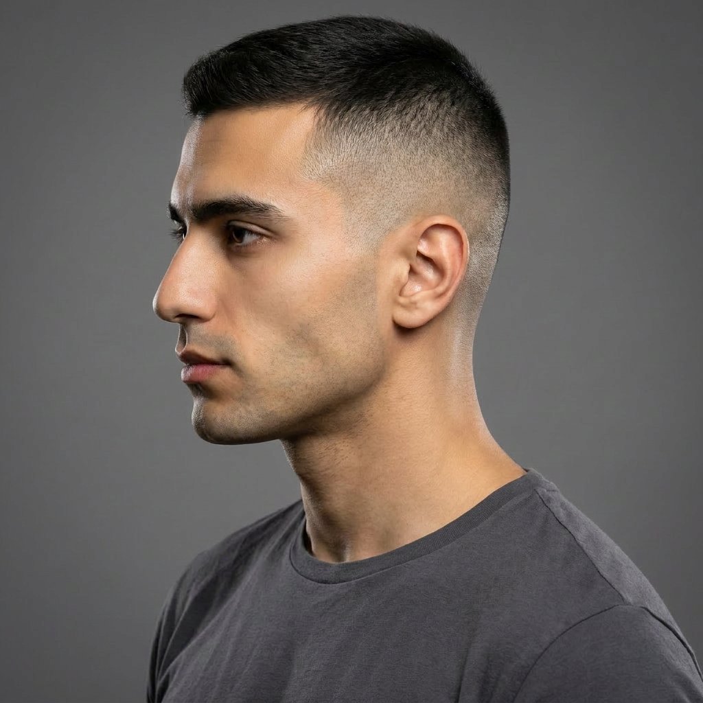 High Fade saç modeli, temsili sağ görünüm