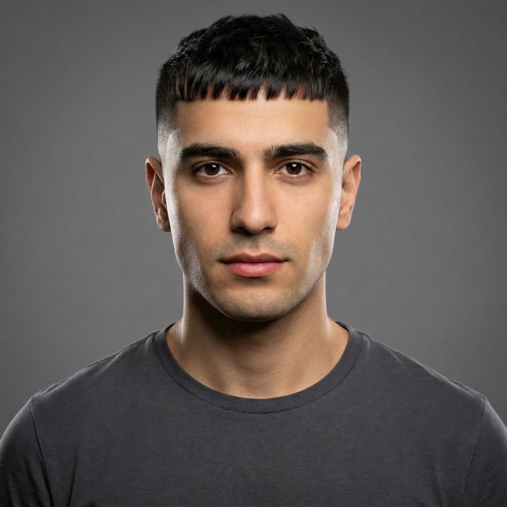 Mid Fade French Crop, ön görünüm
