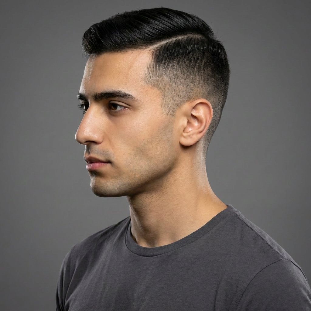 Side Part Undercut saç modeli, temsili sağ görünüm